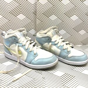 Frozen Air Jordan 1 Mid SE Glitter Swoosh Youth